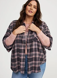 Oversized Cotton Flannel Shirt
