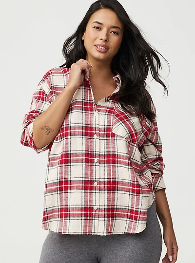 Oversized Cotton Flannel Shirt