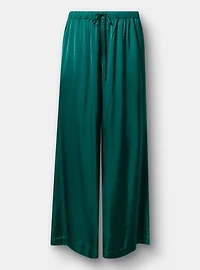 Wide Leg High-Rise Pull-On Satin Pant