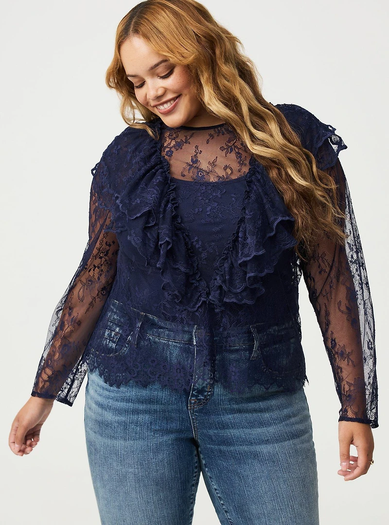 Ruffle Lace Top