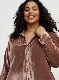 Lizzie Velvet Button-Up Shirt