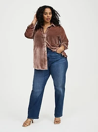 Lizzie Velvet Button-Up Shirt
