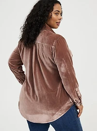 Lizzie Velvet Button-Up Shirt