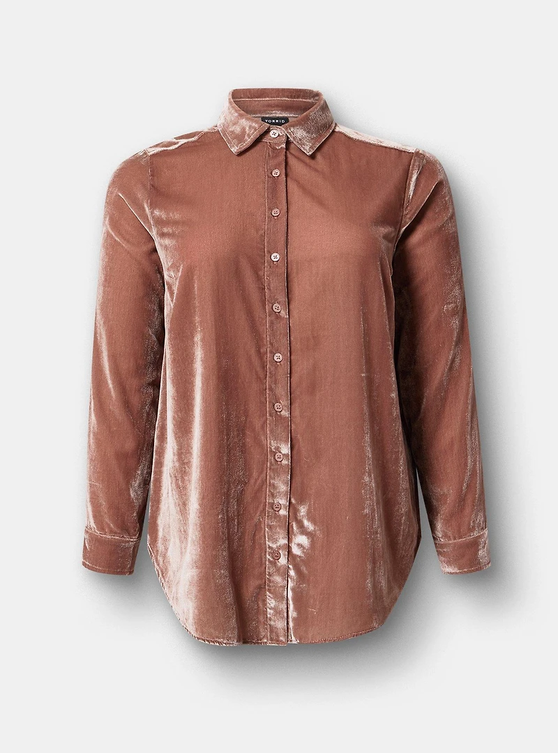 Lizzie Velvet Button-Up Shirt