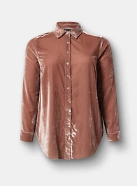 Lizzie Velvet Button-Up Shirt