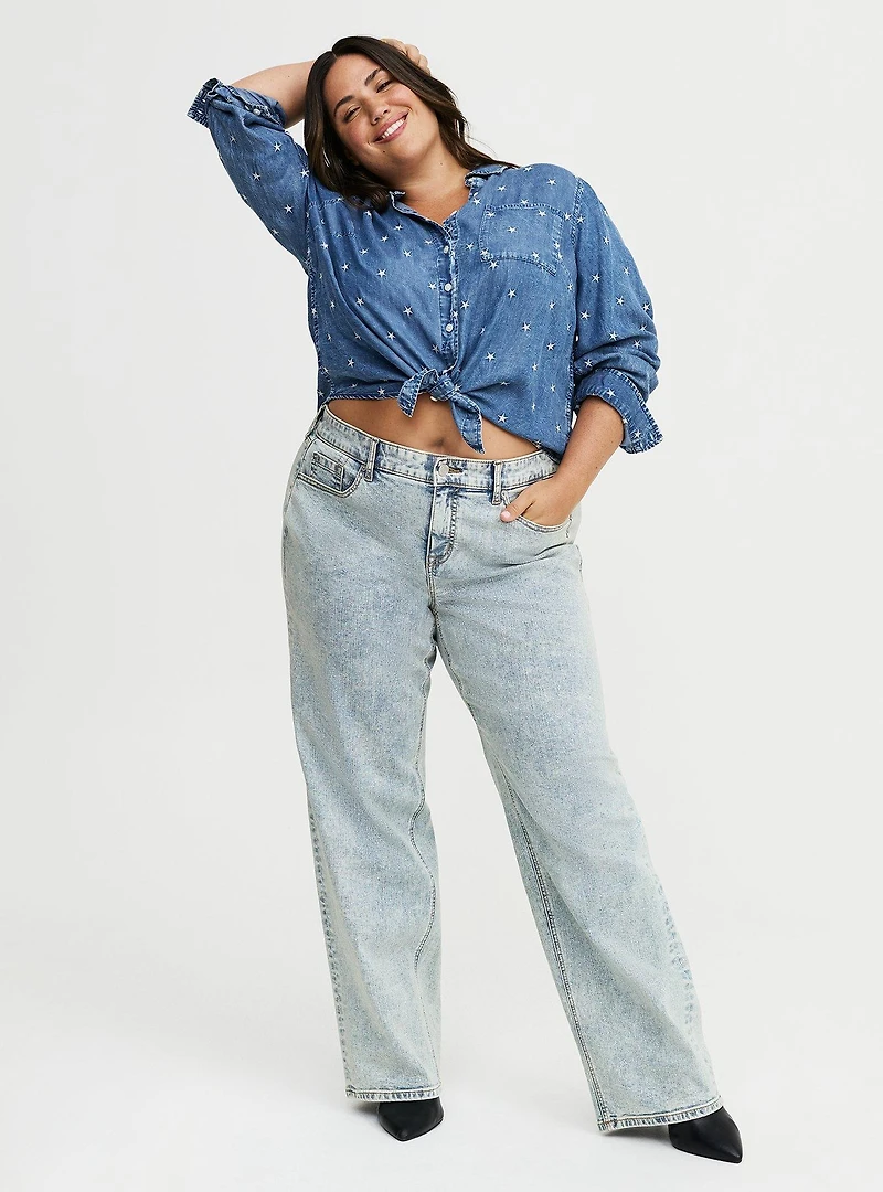 Lizzie Embroidered Star Button-Up Shirt