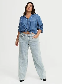 Lizzie Embroidered Star Button-Up Shirt