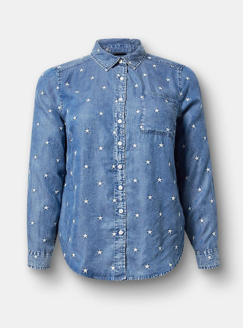 Lizzie Embroidered Star Button-Up Shirt