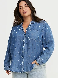 Lizzie Embroidered Star Button-Up Shirt