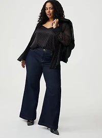Rhinestone Button-Up Tunic Shirt