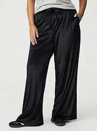 Wide Leg High-Rise Pull-On Velvet Pant