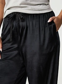 Wide Leg High-Rise Pull-On Velvet Pant
