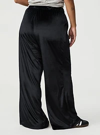 Wide Leg High-Rise Pull-On Velvet Pant