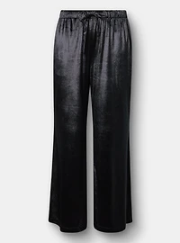 Wide Leg High-Rise Pull-On Velvet Pant