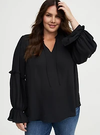 Ruffle V-Neck Blouse