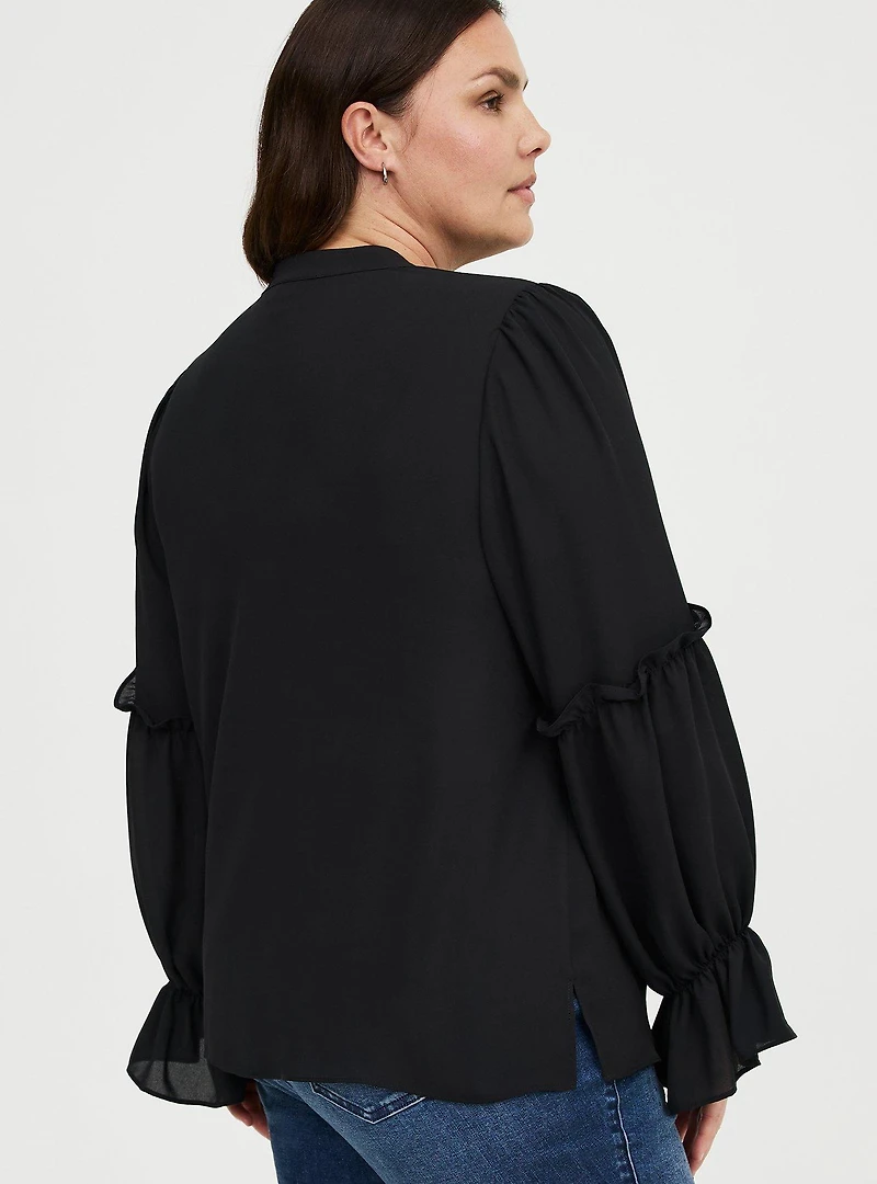 Ruffle V-Neck Blouse