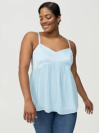 Pleated V-Neck Cami