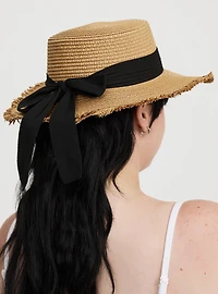 Frayed Edge Boater Hat