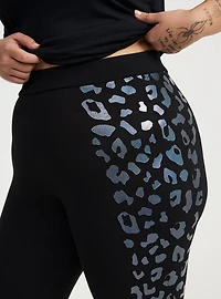 Full-Length Foil Leopard Legging