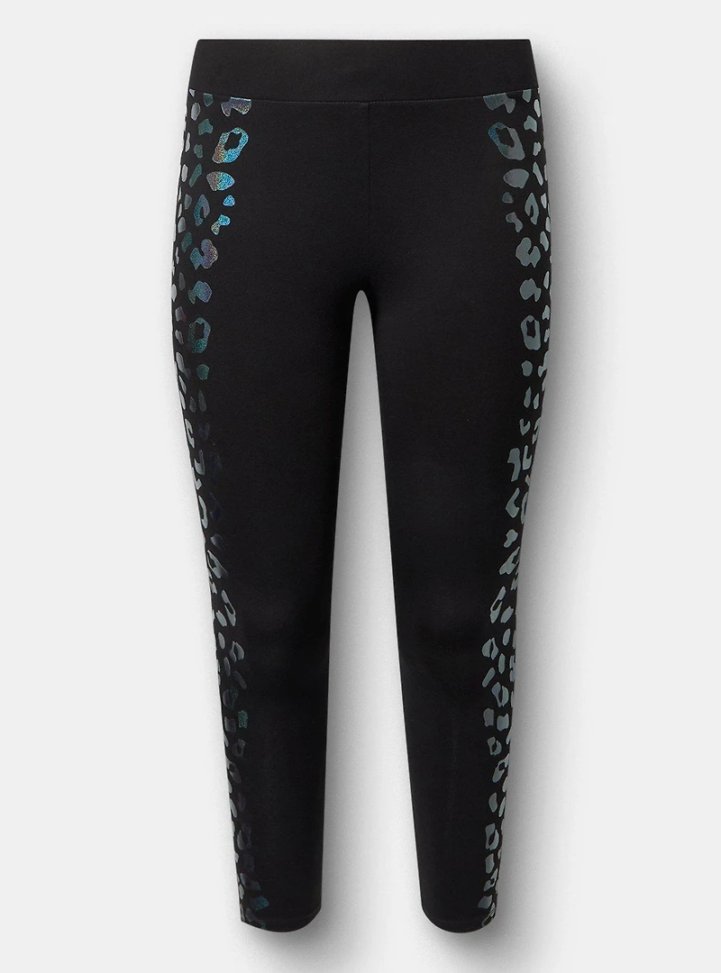 Full-Length Foil Leopard Legging