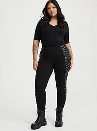 Full-Length Foil Leopard Legging