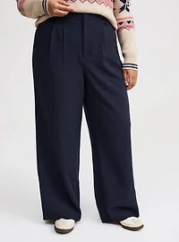 Tailored Twill High-Rise Wide Leg Pant