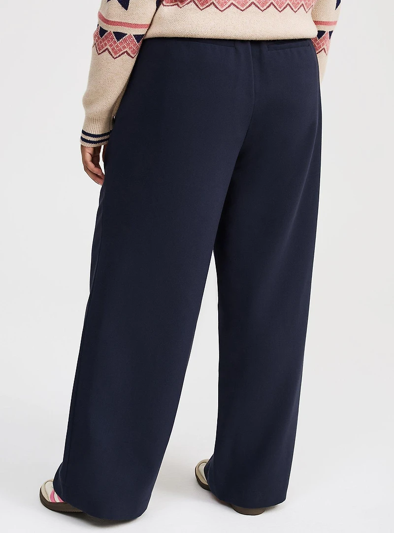 Tailored Twill High-Rise Wide Leg Pant