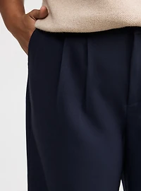 Tailored Twill High-Rise Wide Leg Pant
