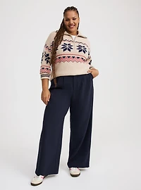 Tailored Twill High-Rise Wide Leg Pant