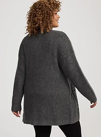 Drop Shoulder Open Front Cardigan