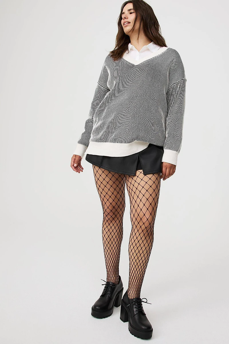 Chenille V-Neck Tunic Pullover