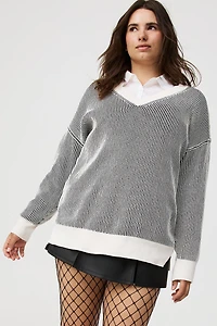 Chenille V-Neck Tunic Pullover