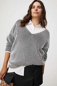 Chenille V-Neck Tunic Pullover