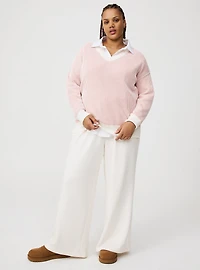 Chenille V-Neck Tunic Pullover Sweater