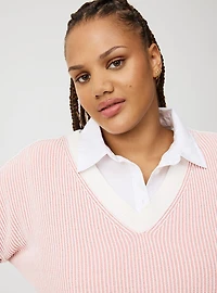 Chenille V-Neck Tunic Pullover Sweater