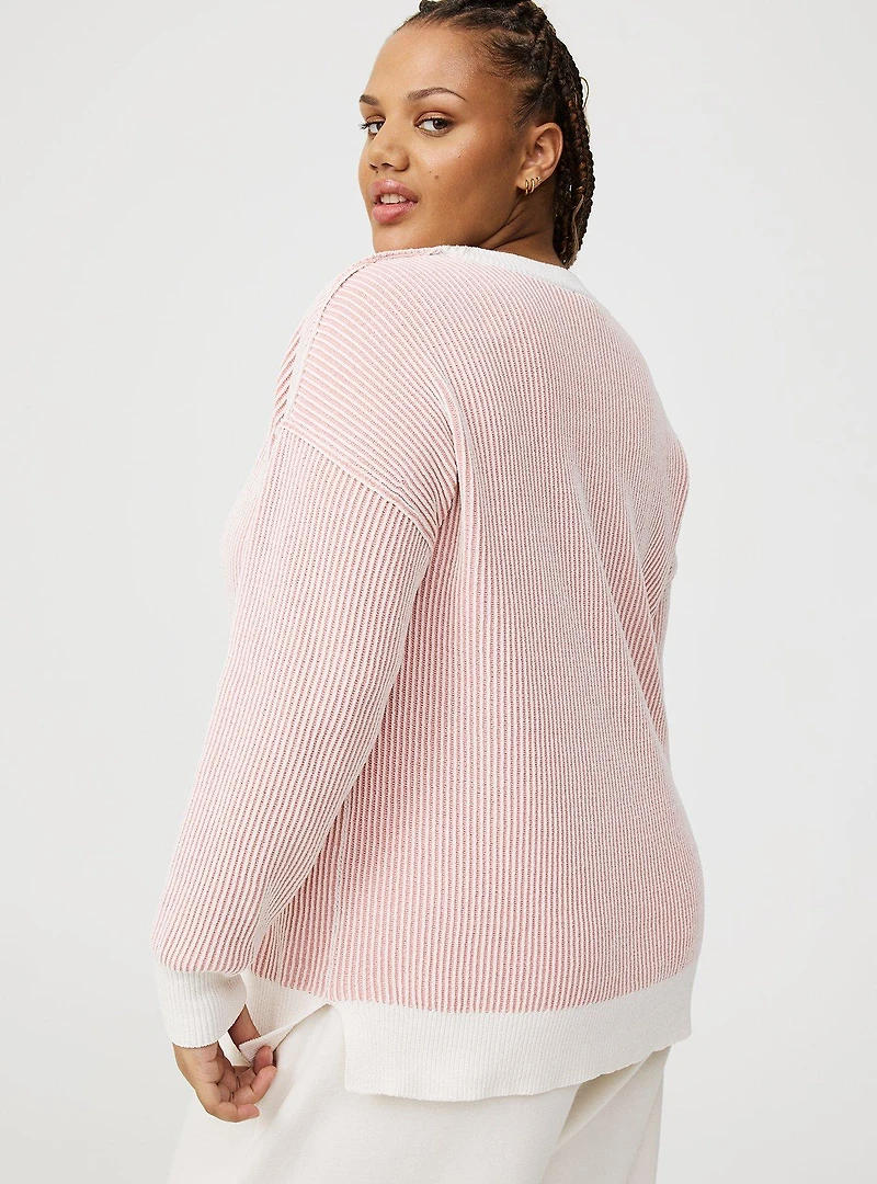Chenille V-Neck Tunic Pullover Sweater