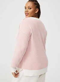 Chenille V-Neck Tunic Pullover Sweater