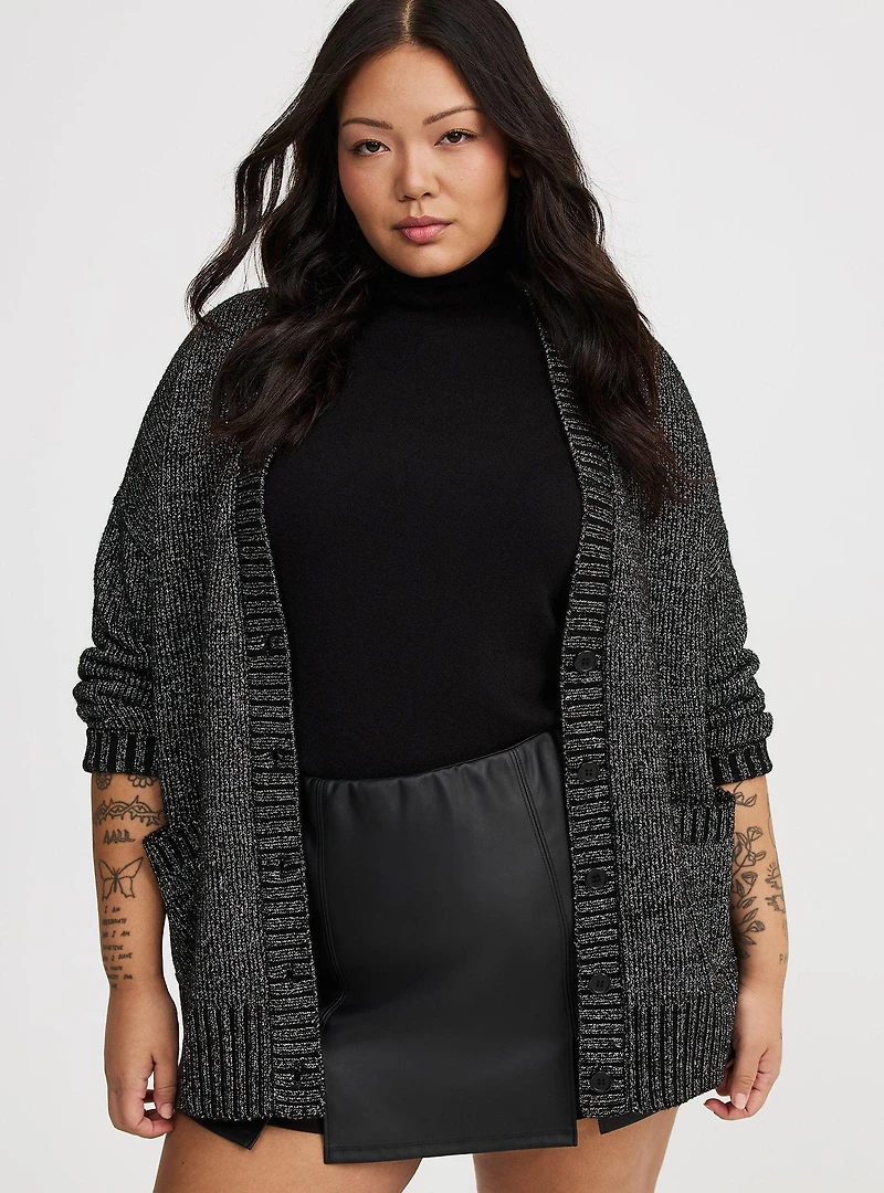 Metallic Boyfriend Cardigan