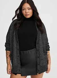 Metallic Boyfriend Cardigan