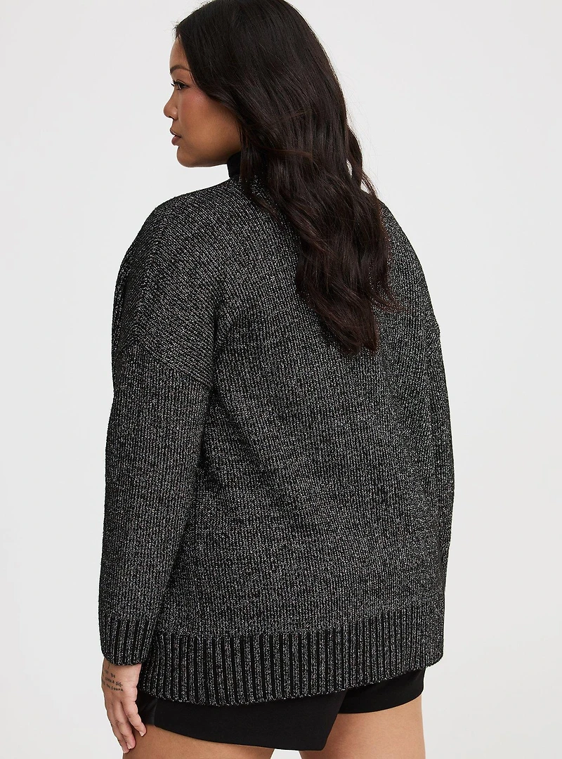 Metallic Boyfriend Cardigan