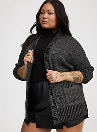 Metallic Boyfriend Cardigan