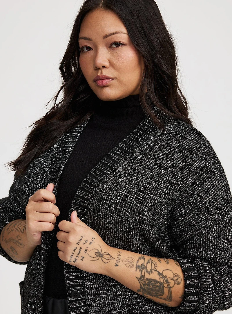 Metallic Boyfriend Cardigan