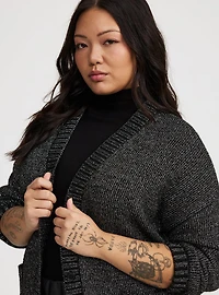 Metallic Boyfriend Cardigan