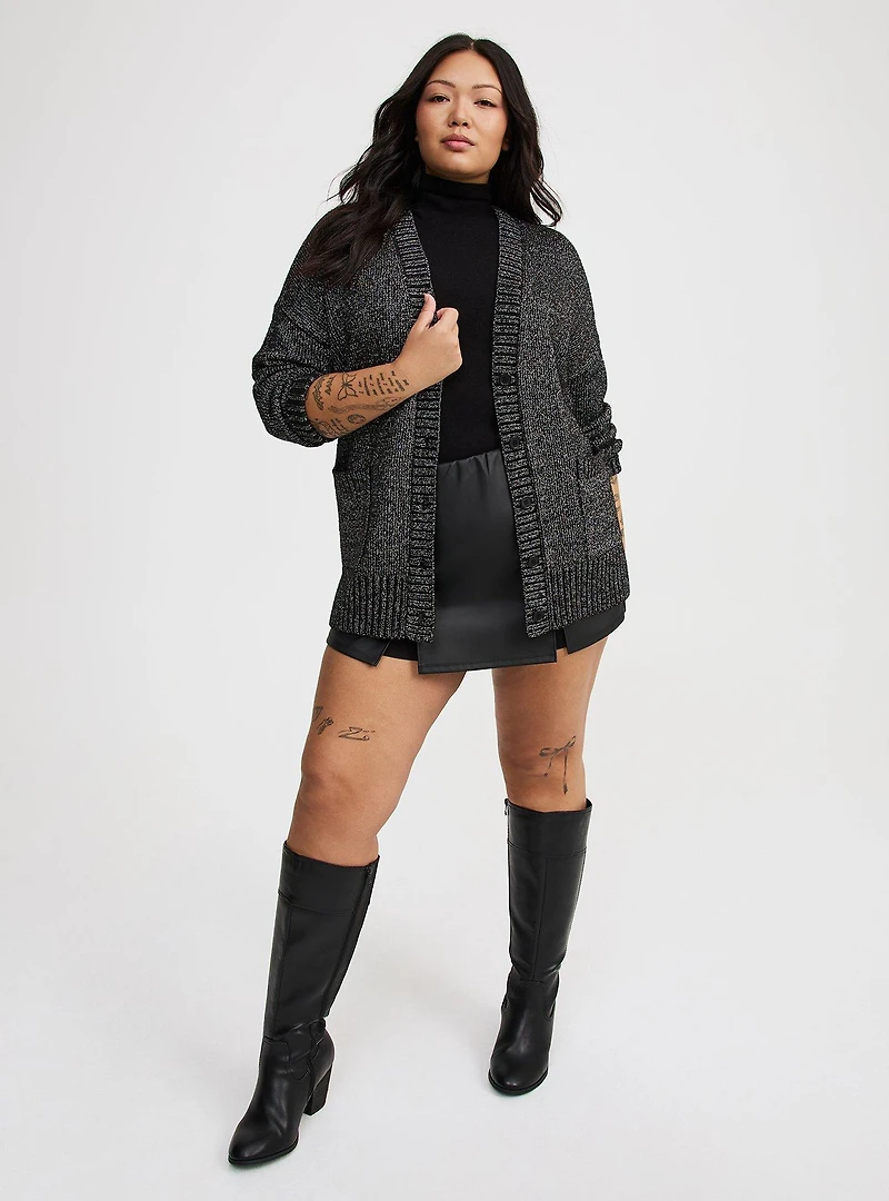 Metallic Boyfriend Cardigan