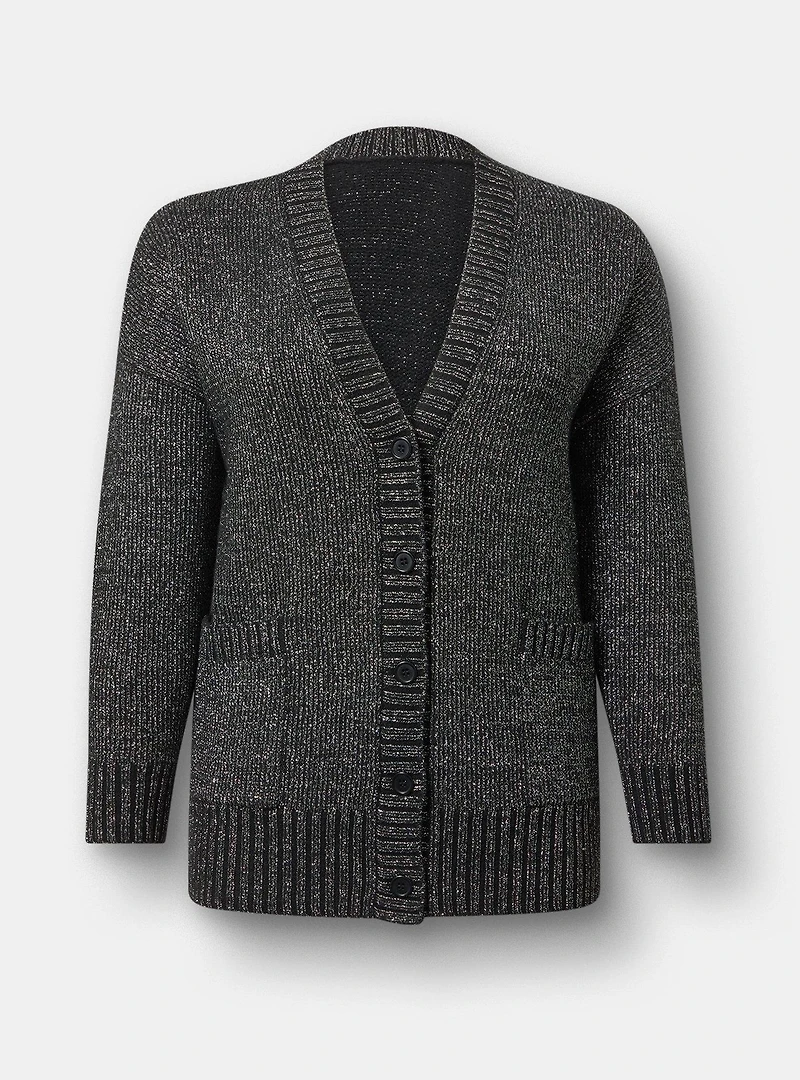 Metallic Boyfriend Cardigan