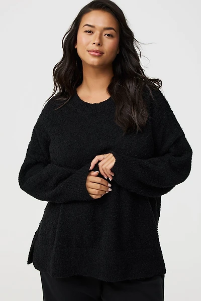 Boucle Crew Tunic Sweater