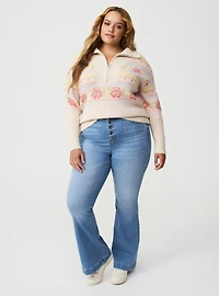 Fairisle Vegan Cashmere Half Zip Sweater