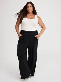 High-Rise Wide Leg Cozy Fleece Pant