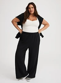 High-Rise Wide Leg Cozy Fleece Pant