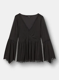 Mesh Long Sleeve Boho Top